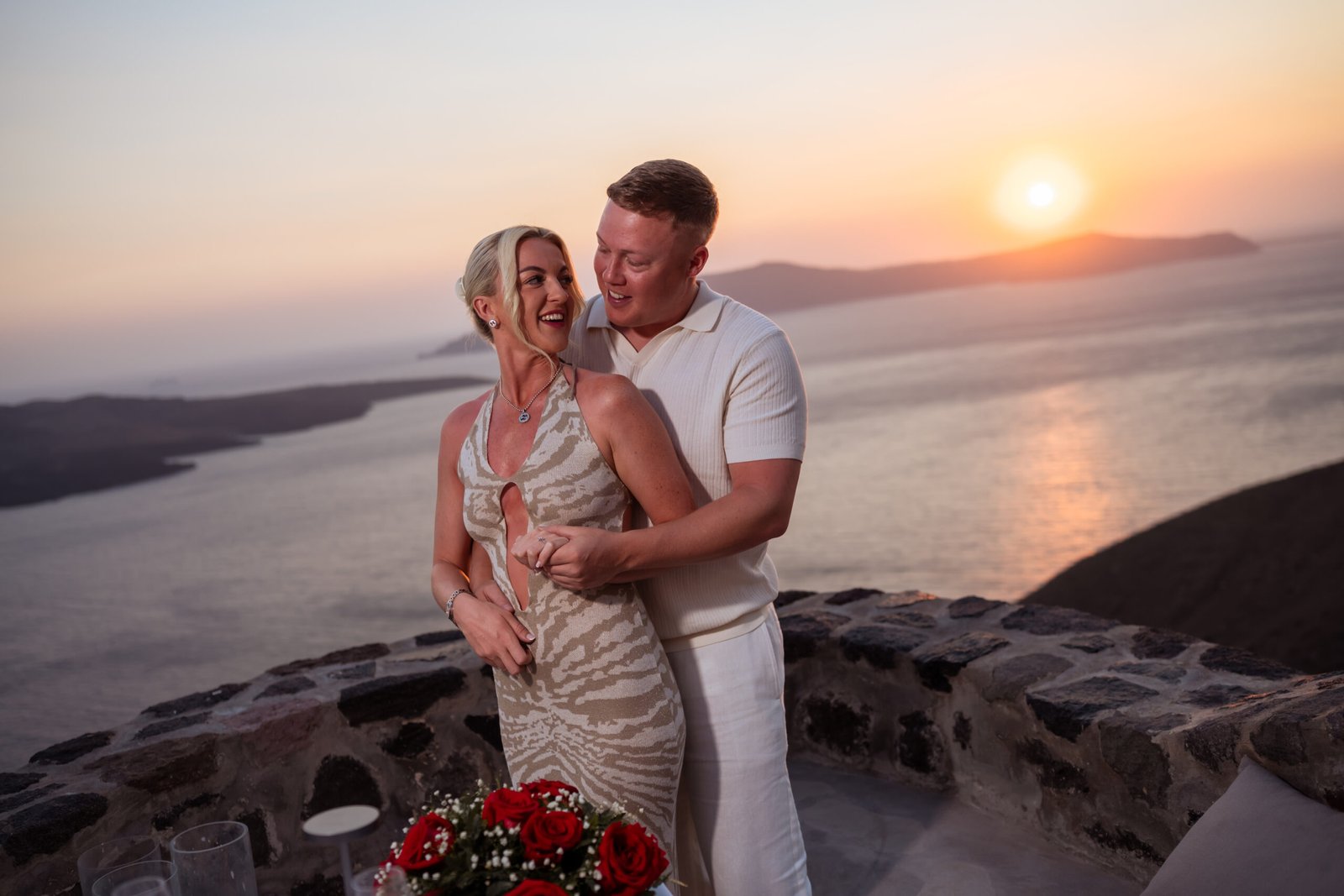 Romantic proposal Santorini photos