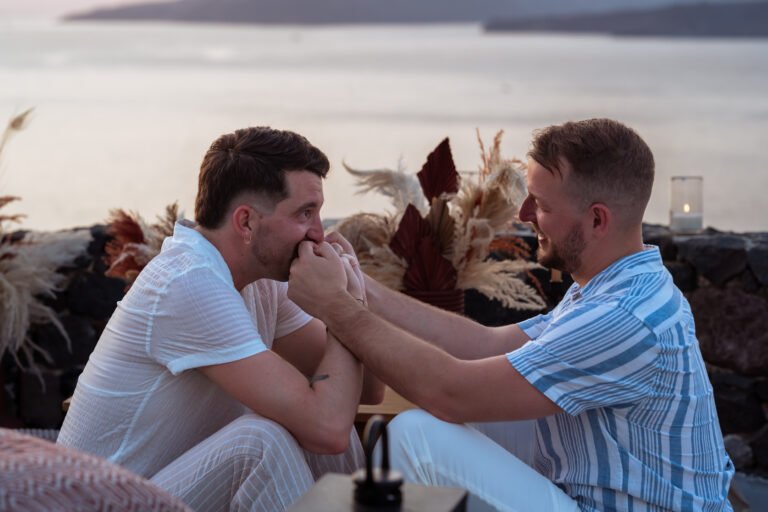 santorini proposal photographer for lgbtq couples