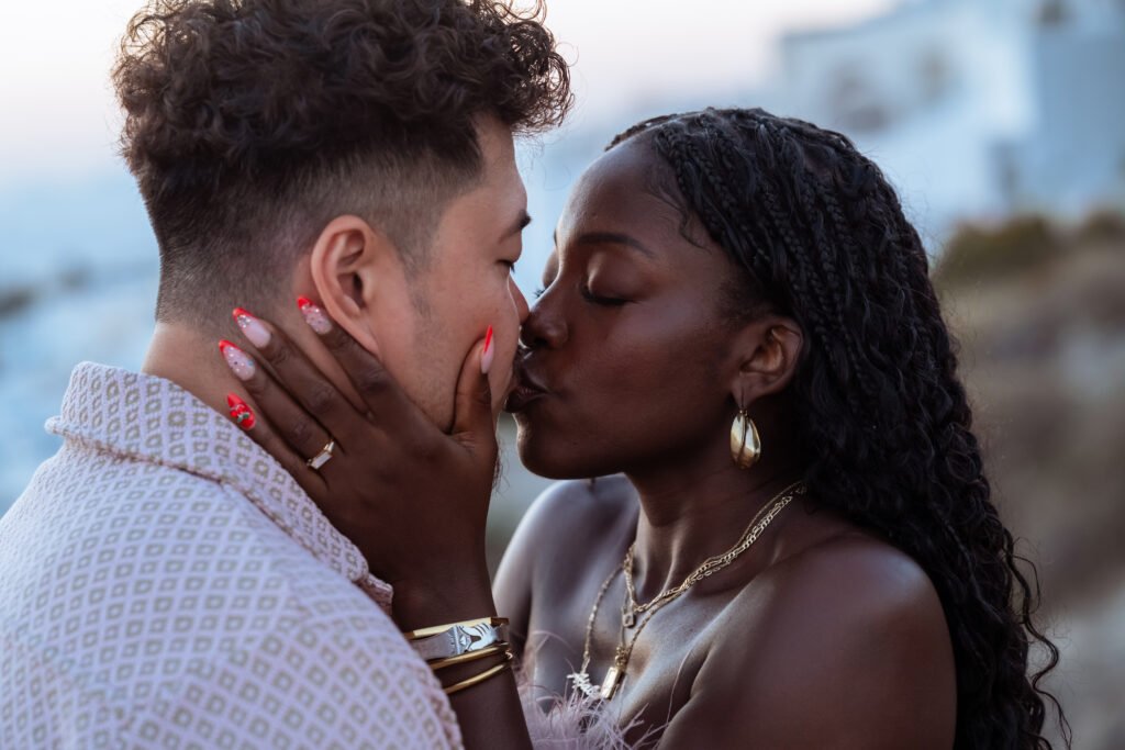 Read more about the article Red Sand Beach Santorini Photoshoot: Because Not Every Love Story Needs a Blue Dome